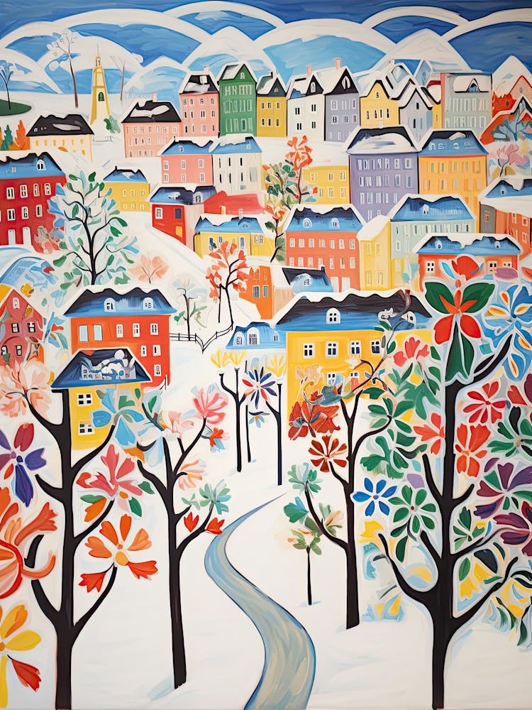 Winter Snow Oslo   Norway Snow Illustration 3