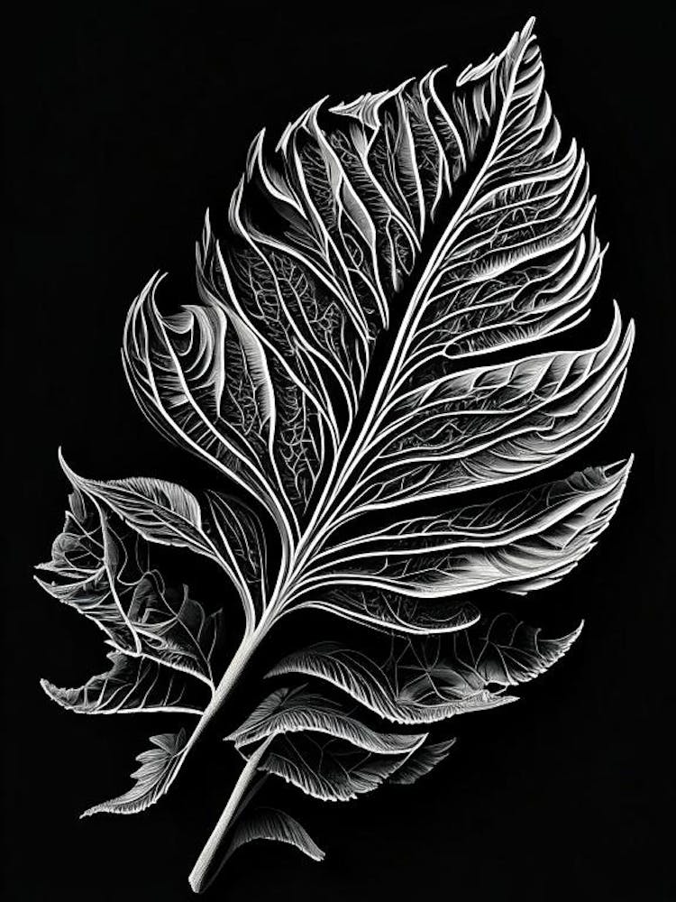 Tobacco Leaf Linocut 2