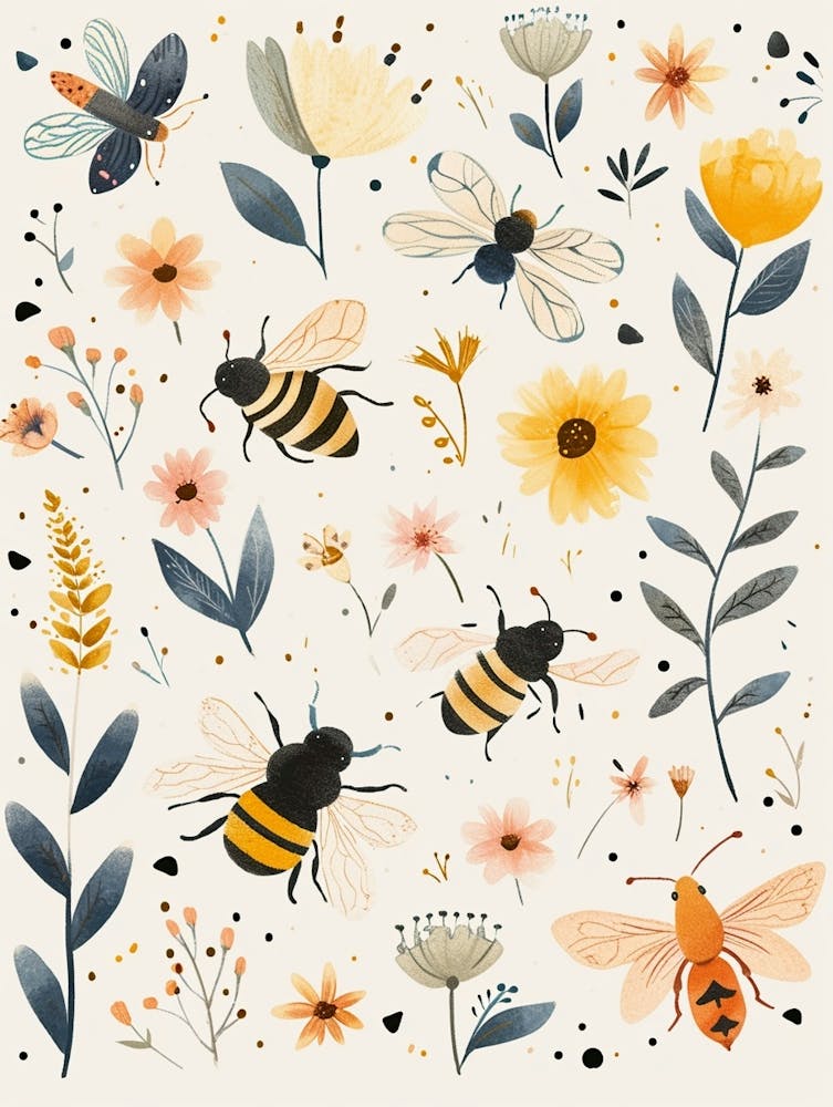 Colourful Insect Illustration Bee 12