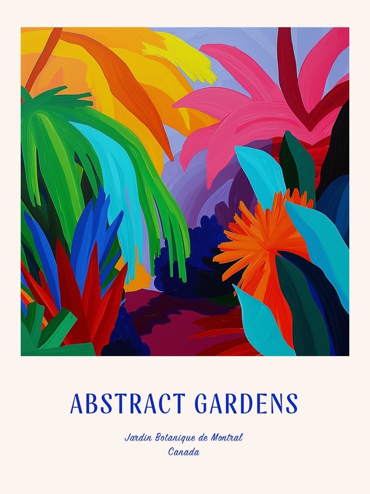 Colourful Gardens Jardin Botanique De Montral Canada 1 Blue Poster