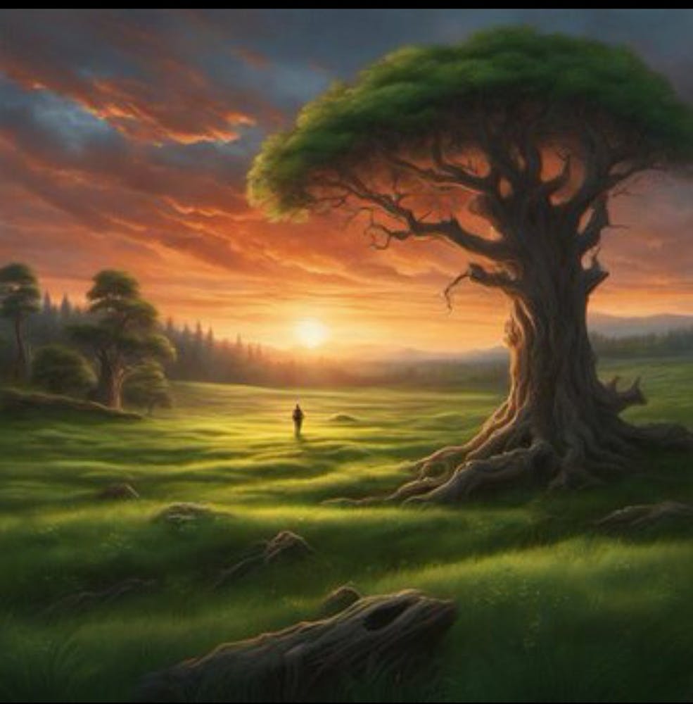 Lone Tree At Sunset 1