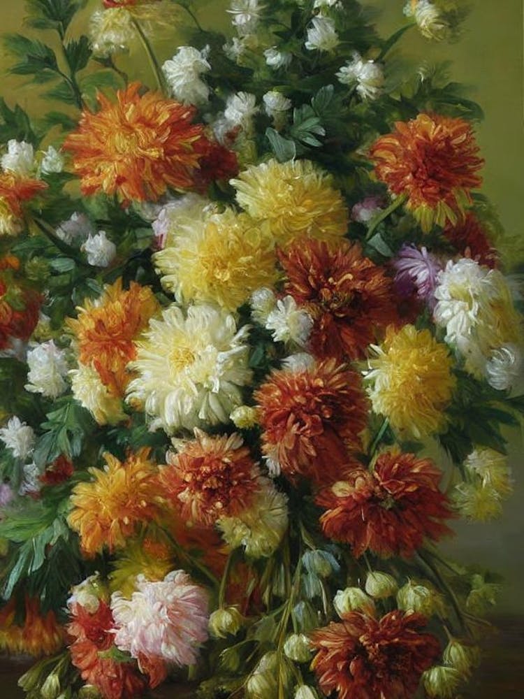 Chrysanthemums Painting 1 Flower