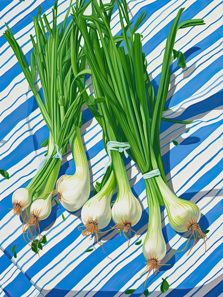 Green Onions Summer Illustration 4