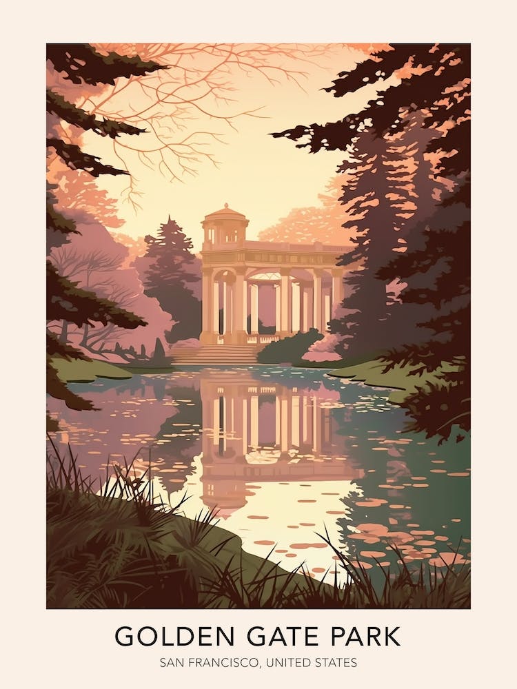 Golden Gate Park San Francisco Travel Poster