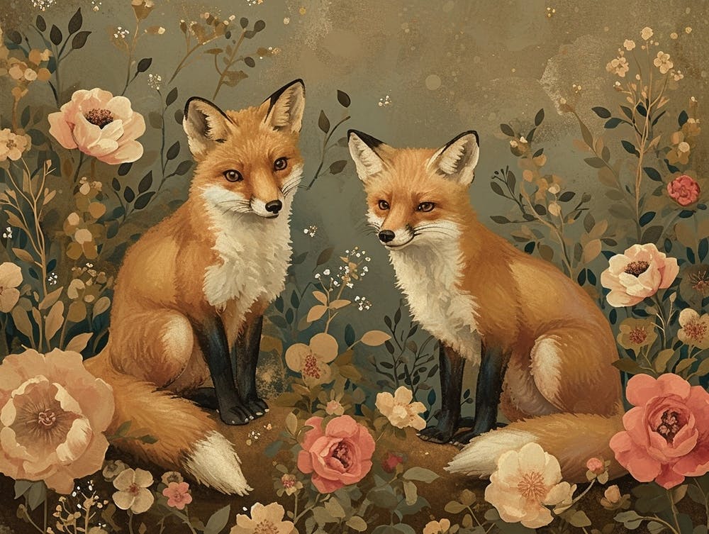 Florale Tierillustration Fuchs 3