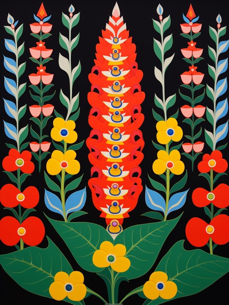 Flower Motif Painting Snapdragon 4