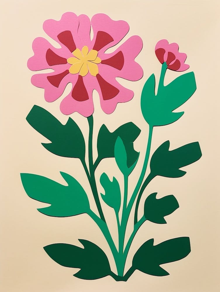 Cut Out Style Flower Art Asters 5