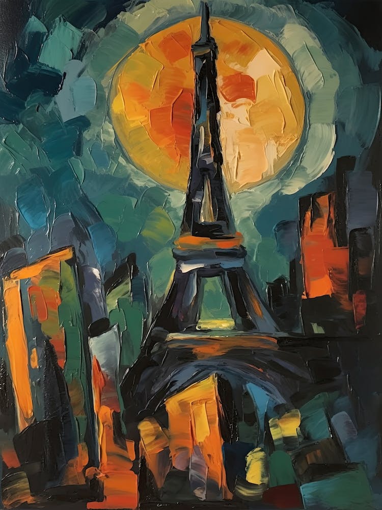 Eiffel Tower Paris Pablo Picasso Style 3