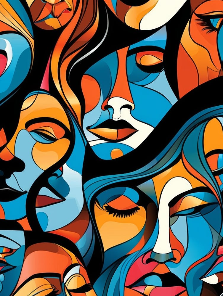 Abstract Women'S Faces 1