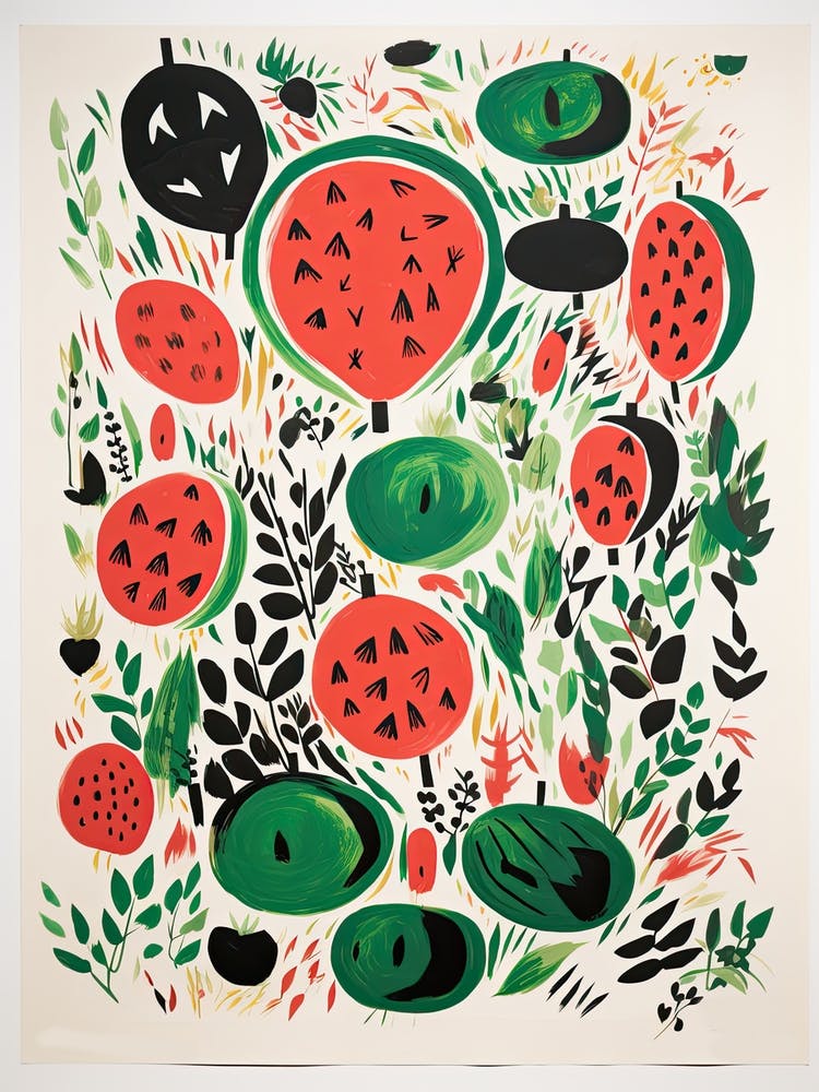 Watermelon Fruit Drawing 4