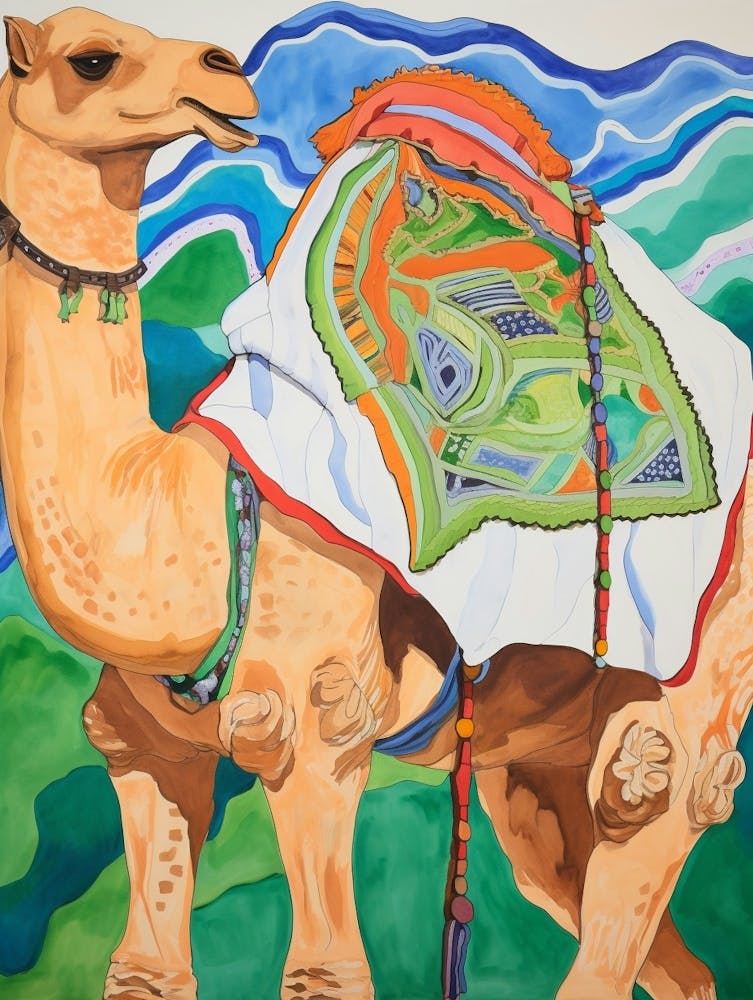 Maximalist Animal Painting Camel