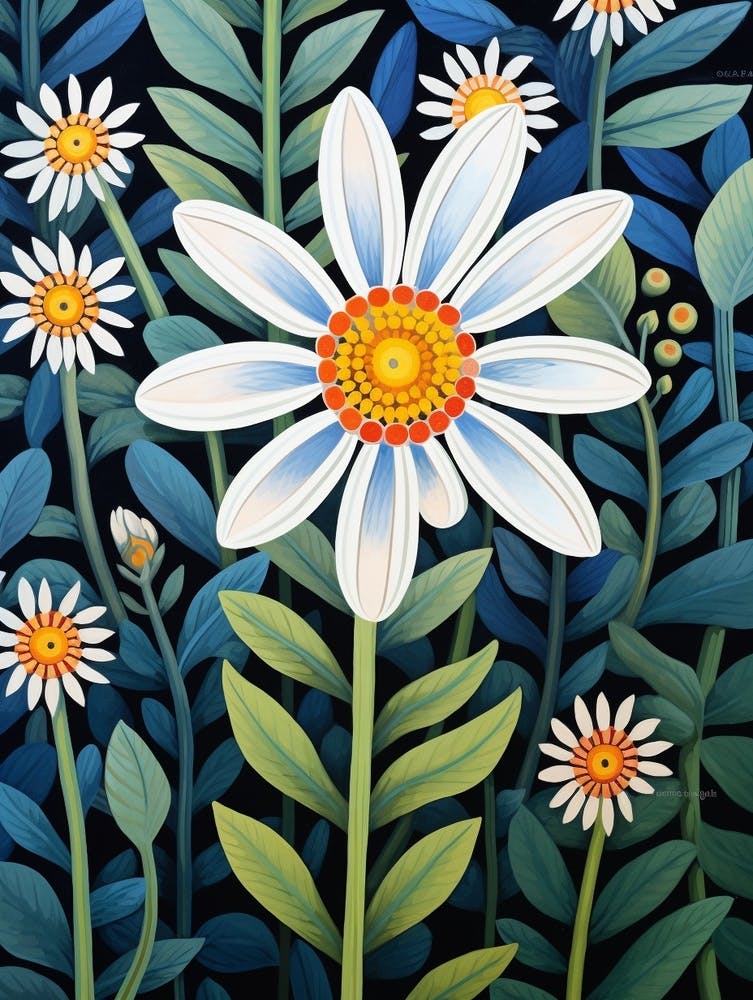 Flower Motif Painting Edelweiss 2