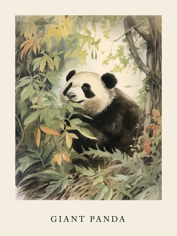 Beatrix Potter Inspired  Animal Watercolour Giant Panda 1