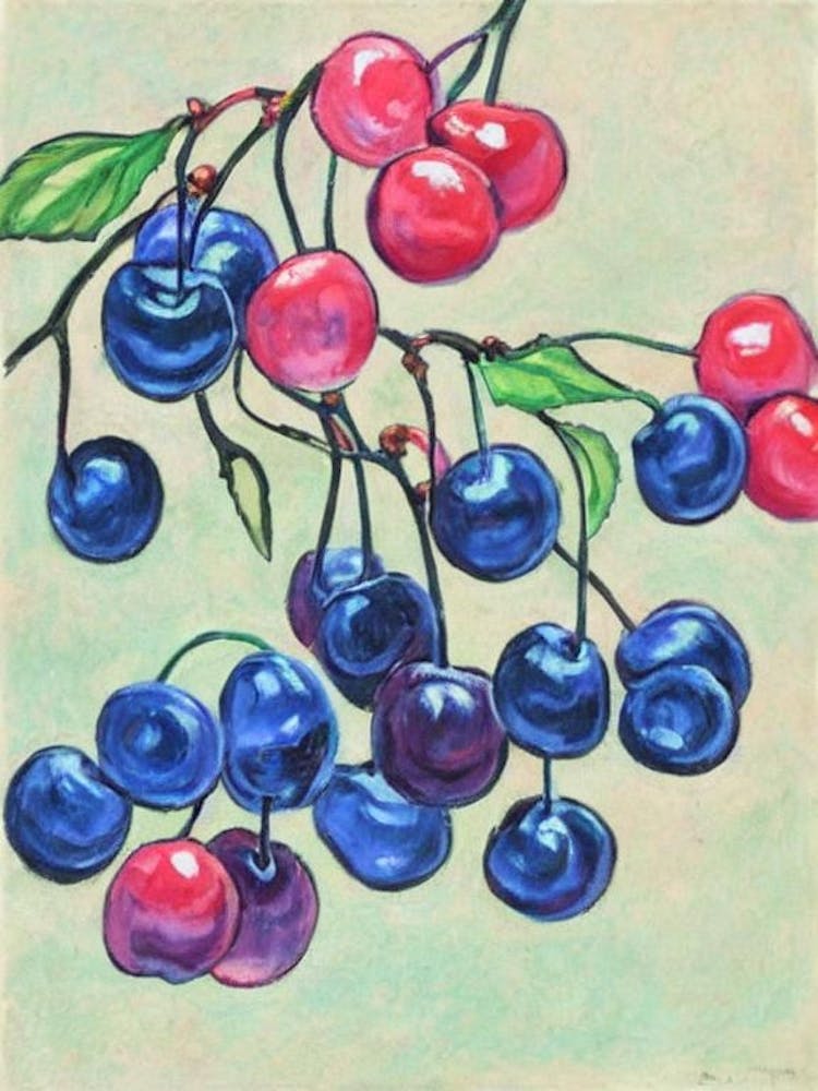 Sour Cherry 1 Vintage Sketch Fruit
