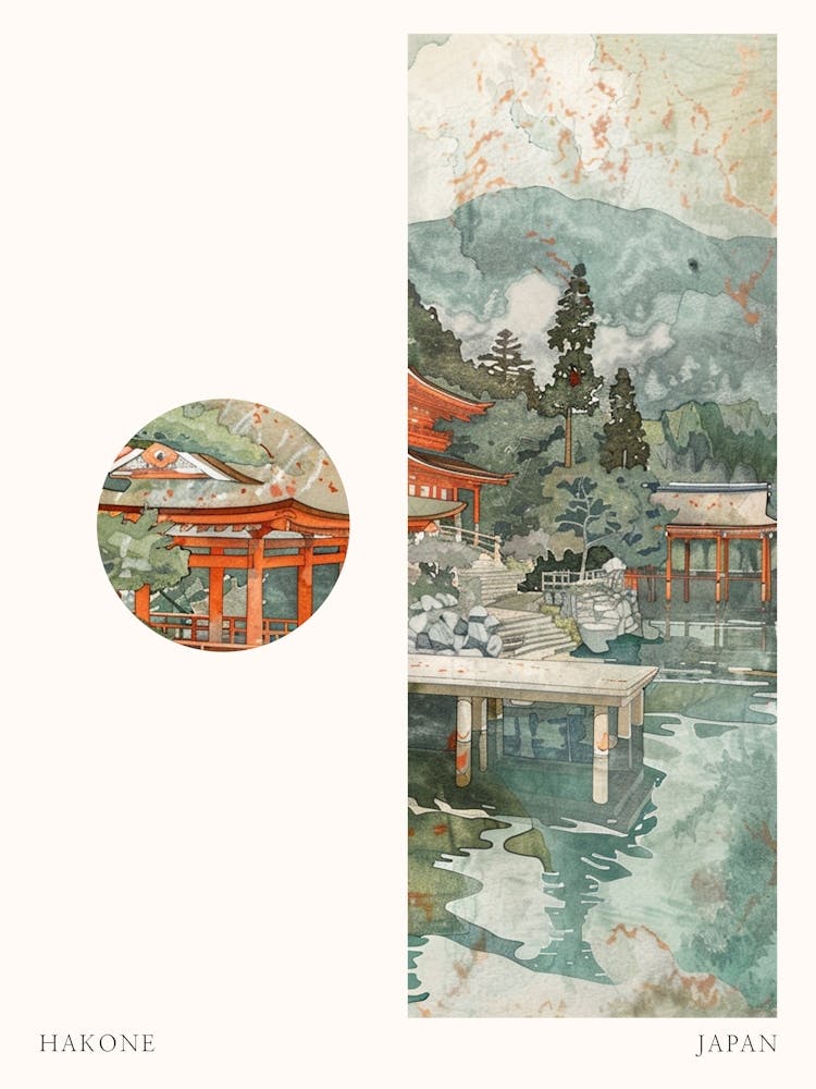 Hakone Japan 1 Cut Out Travel Poster