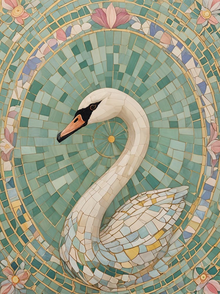 Abstraktes Schwanenmosaik