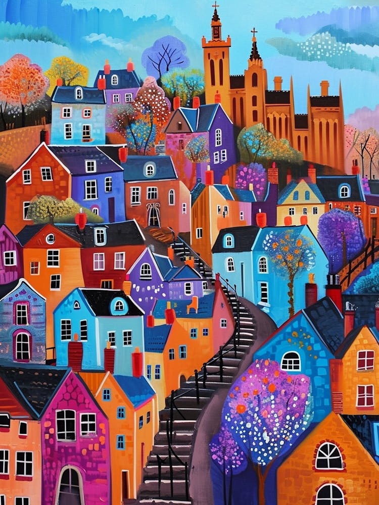 Kitsch Colourful England Cityscape 3