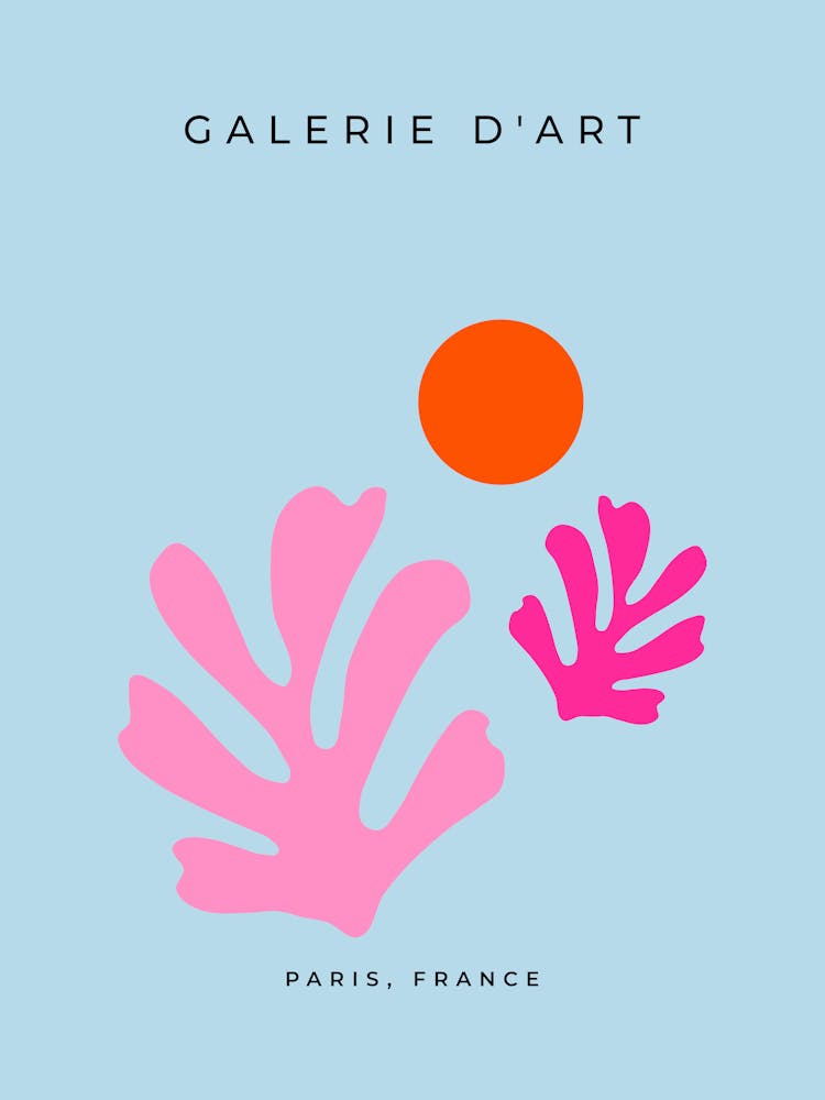 Abstrakte Blätter Rosa und Blau Ausgeschnitten