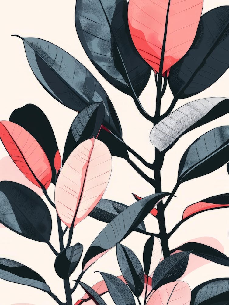 Pink Leaves On A Tree