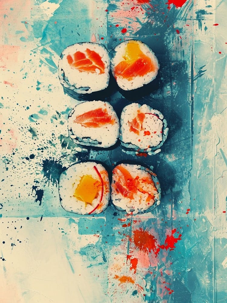 Sushi Mixed Media Collage 3