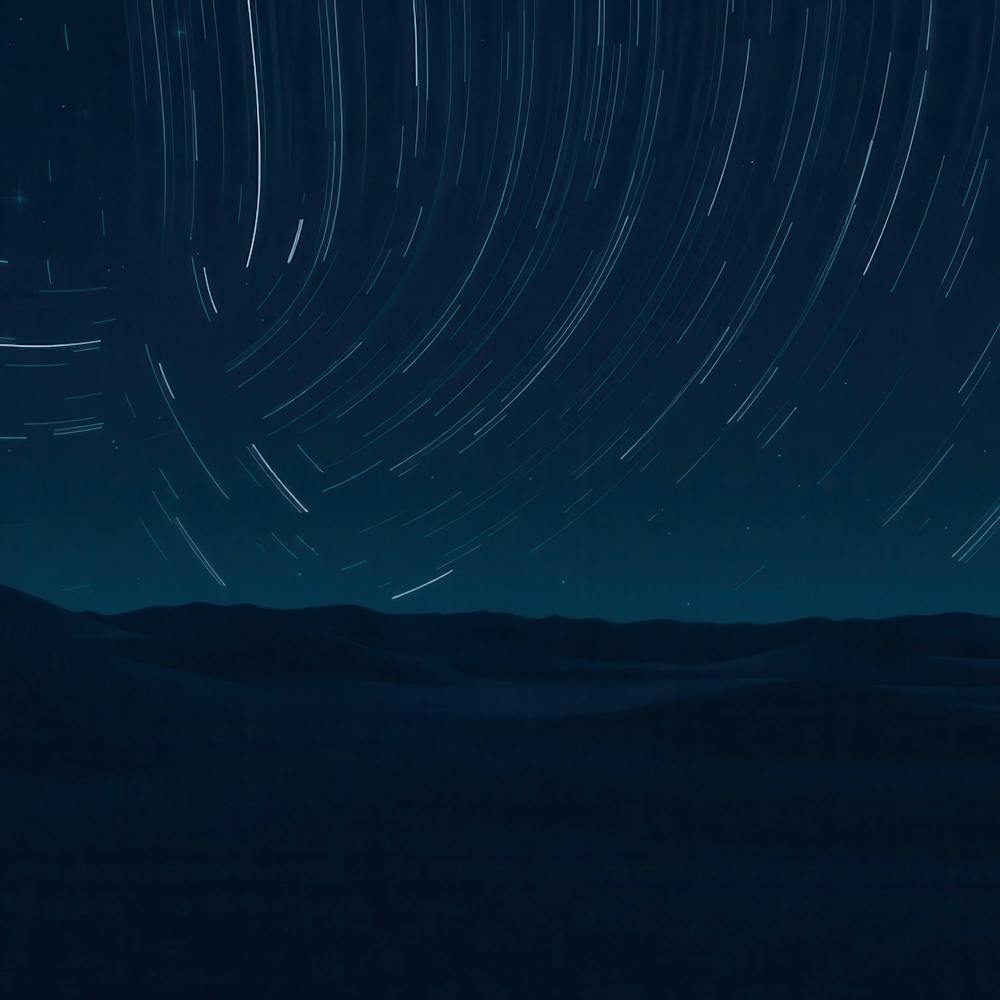 Star Trails Over The Desert