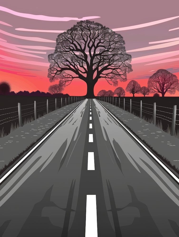 Road At Sunset