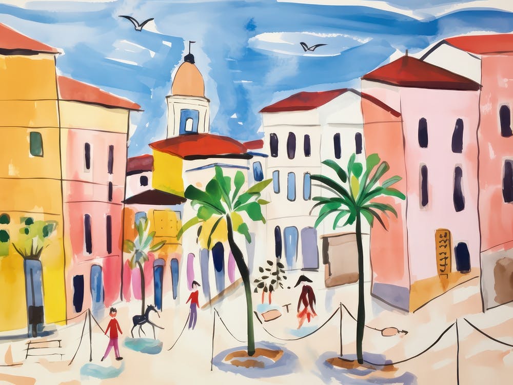 Forli Italy Cute Watercolour Illustration 1