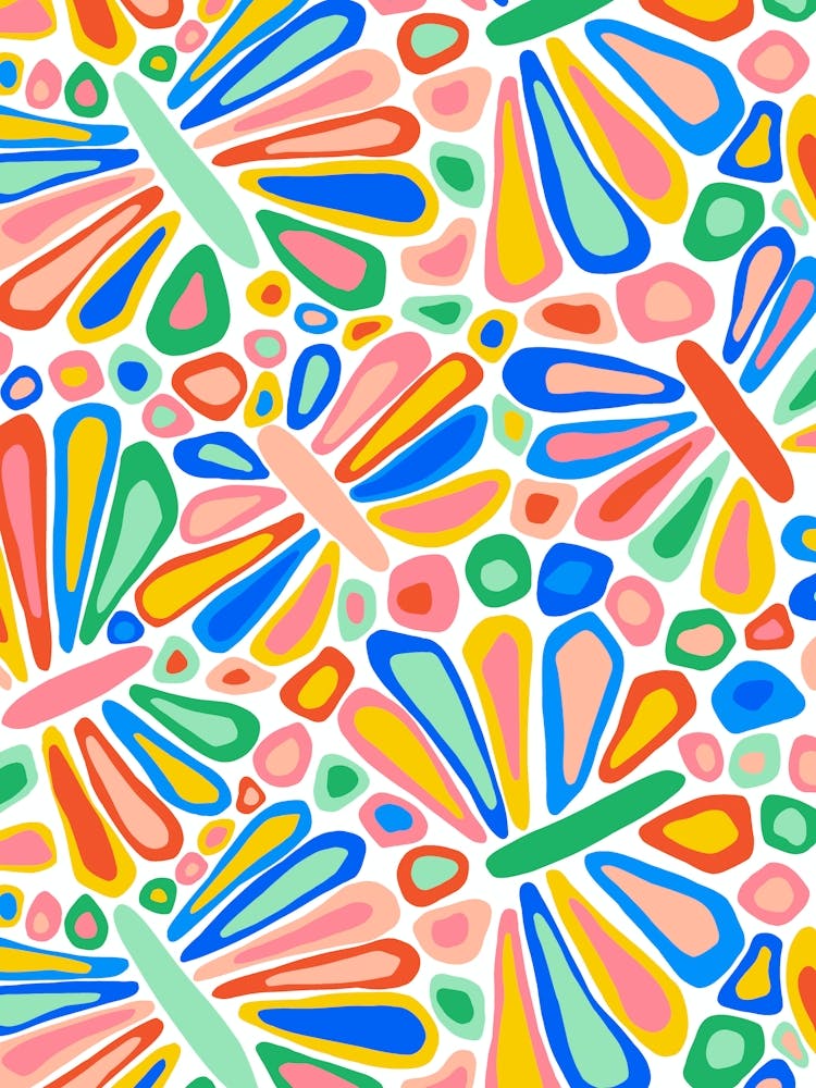 Abstract Colorful Butterfly Shapes 1