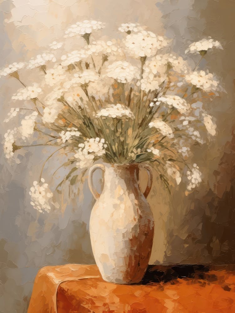 Queen Anne S Lace Flower Still Life Painting 4 Dreamy