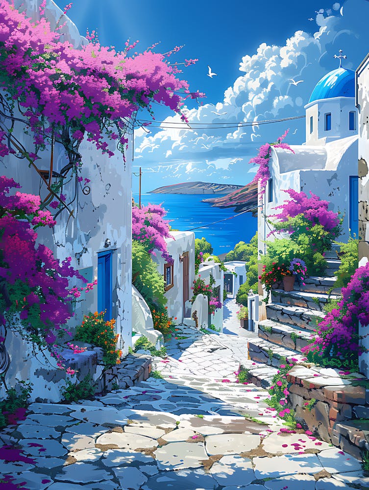 Beautiful Santorini Greece Wall Art 22
