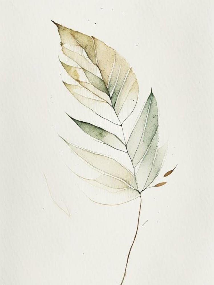 Ash Leaf Minimalist Watercolour 1