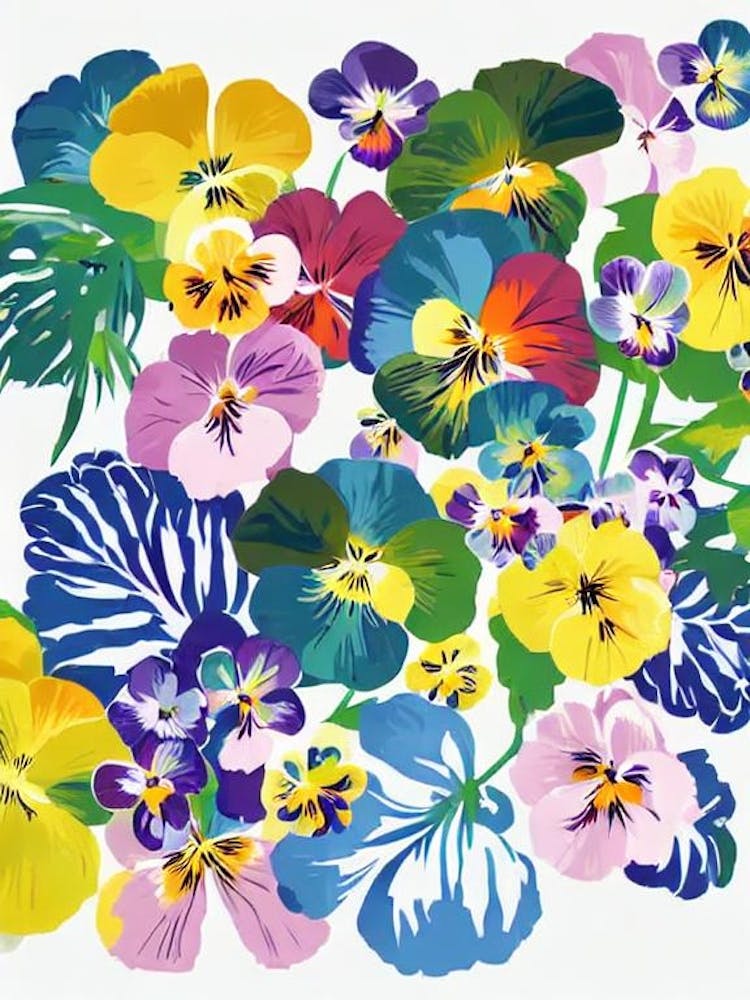 Pansy Modern Colourful Flower