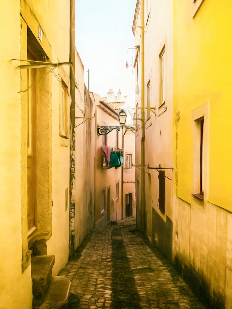 Pastel Alley Of Lisbon