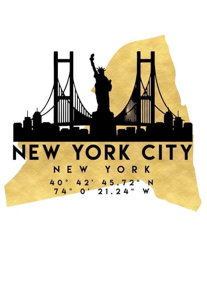 New York Silhouette Stadt-Skyline-Karte