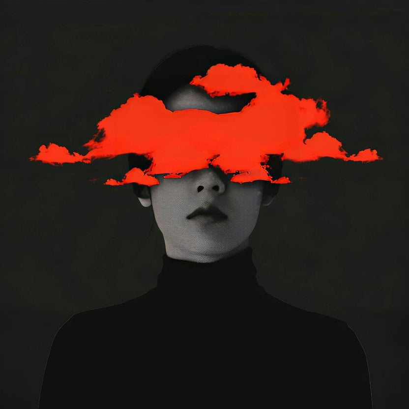 Woman With Red Clouds On Her Face