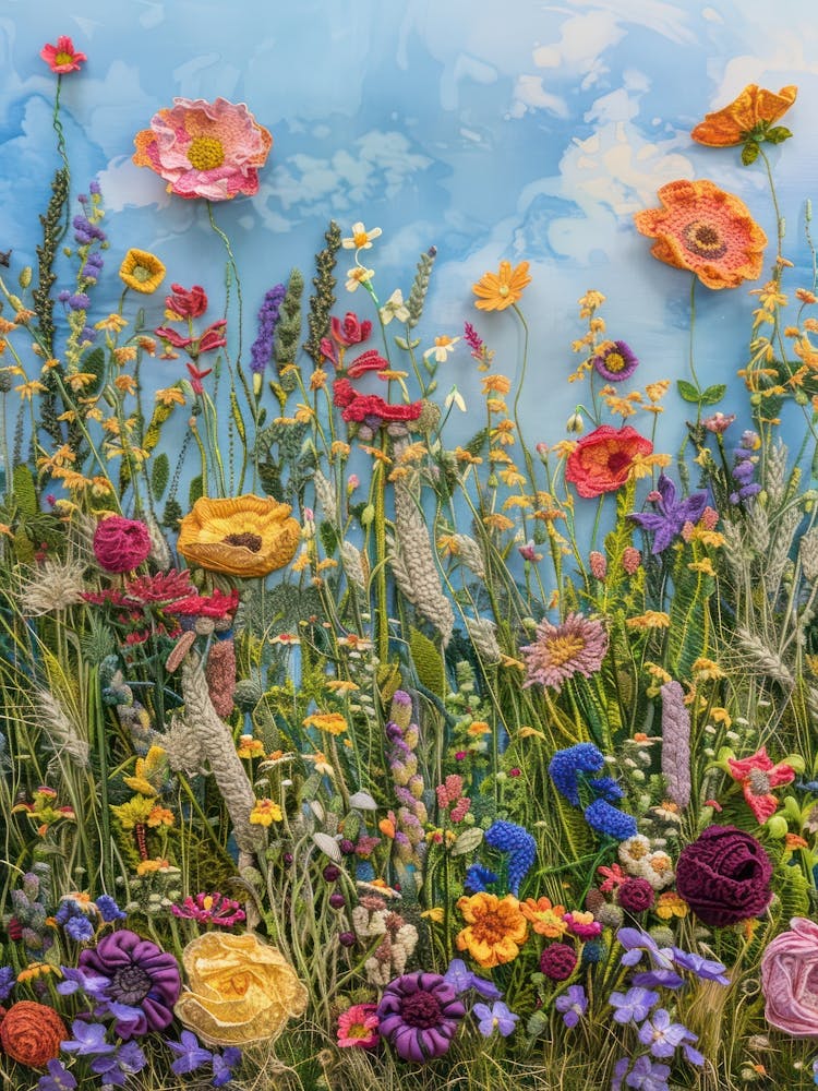 Wild Flowers Knitted In Crochet 10