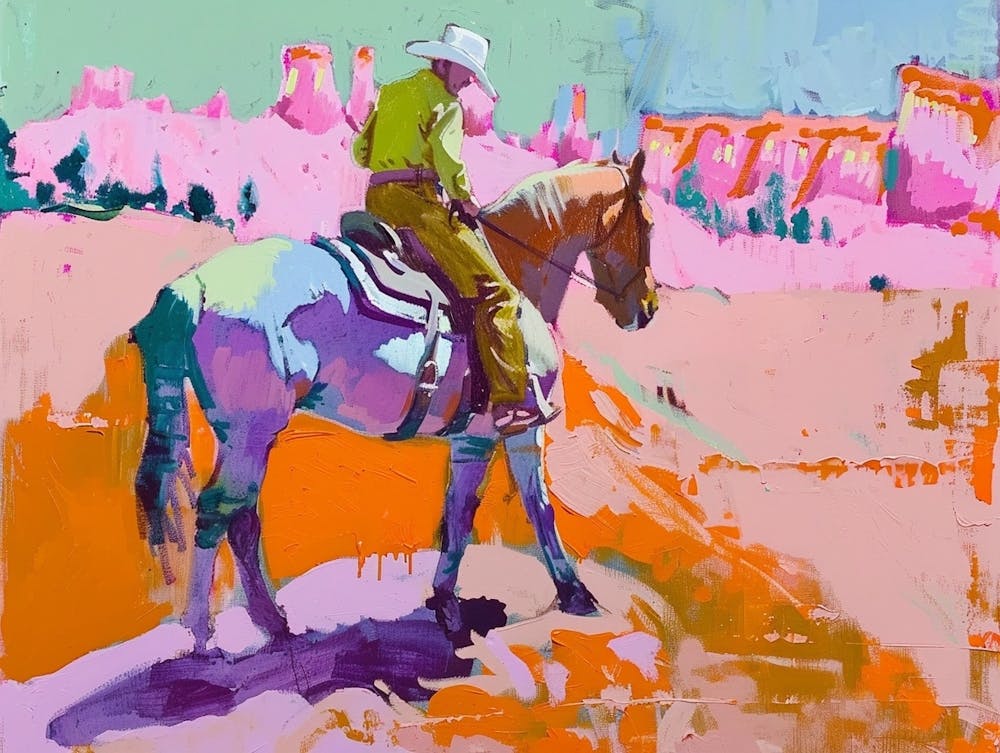 Neon Cowboy In Bryce Canyon Utah 2 Painting