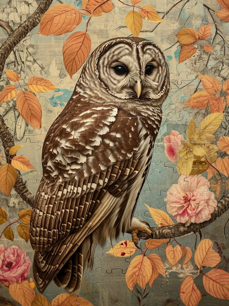 Barred Owl Japanese Painting 1