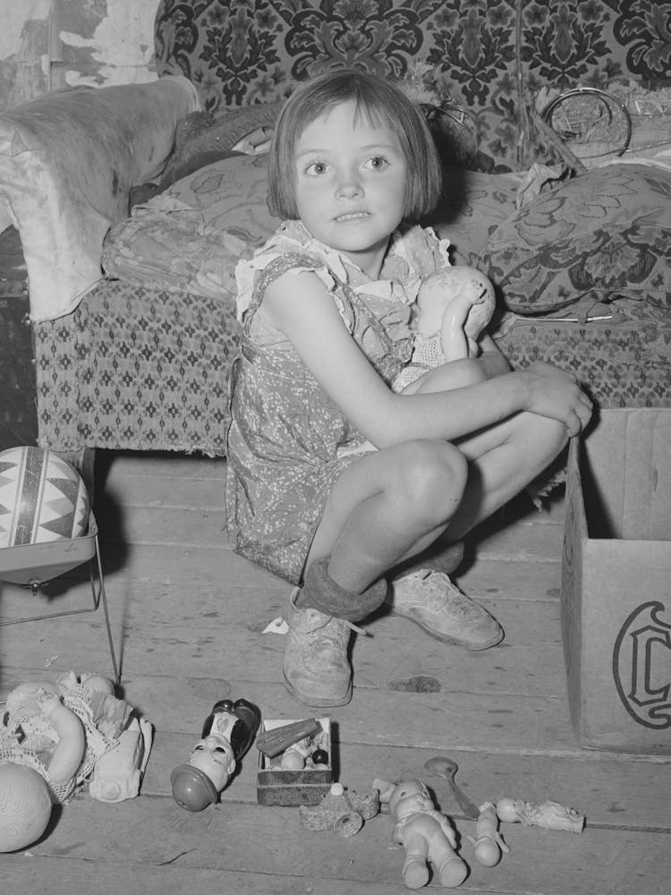 Josie Caudill With Her Toys, Pie Town, New Mexico By Russell Lee