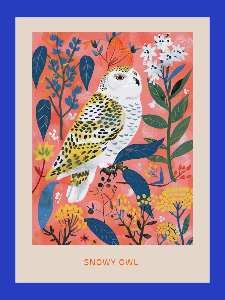 Spring Birds Poster Snowy Owl 2
