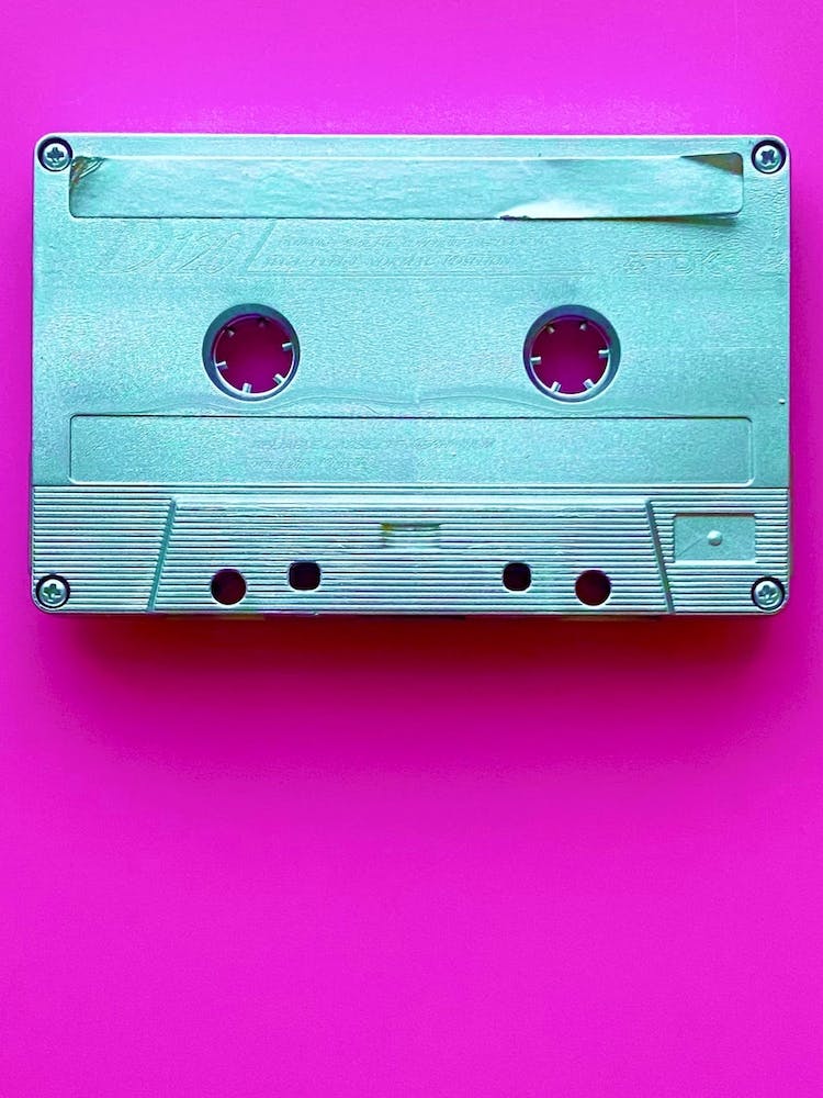 Blue Cassette on Pink