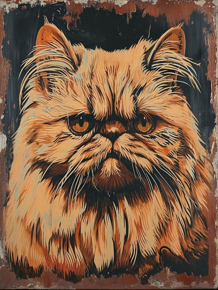 Persian Cat Relief Illustration 4