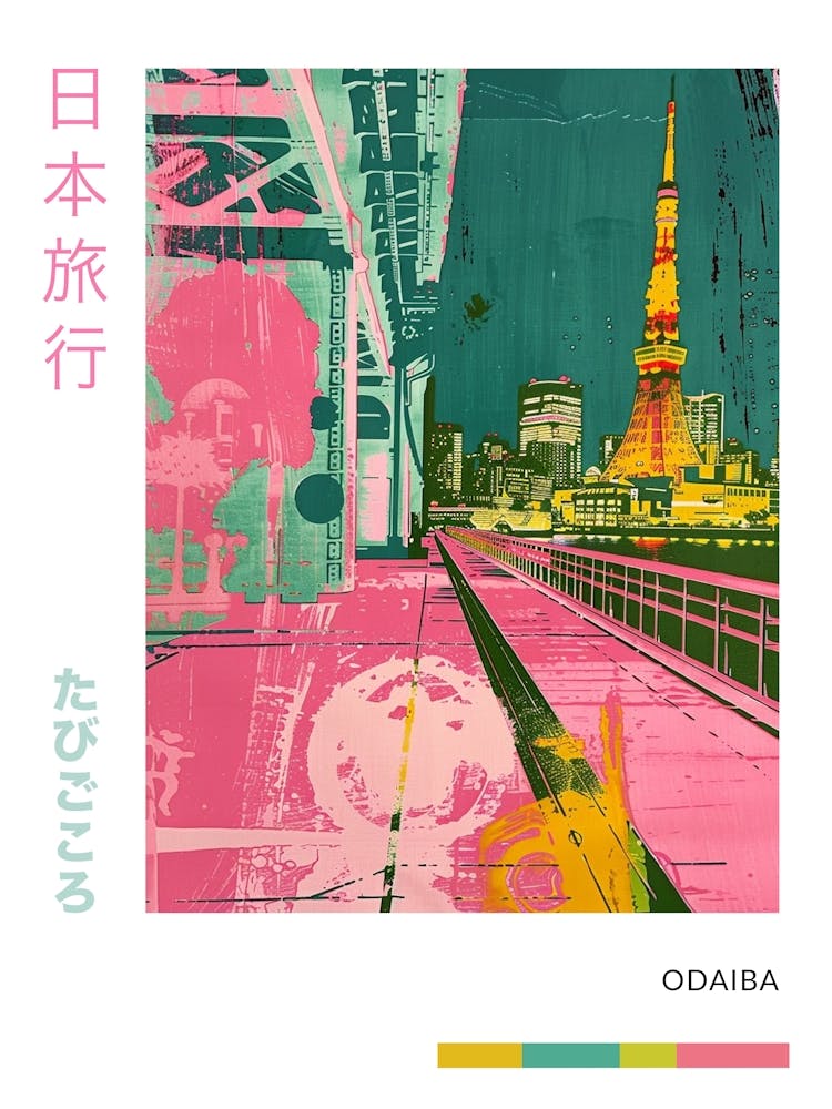 Odaiba In Tokyo Duotone Silkscreen 2 Poster