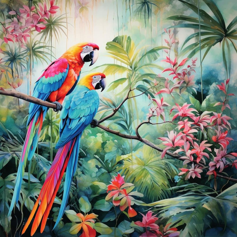 Parrots In The Jungle