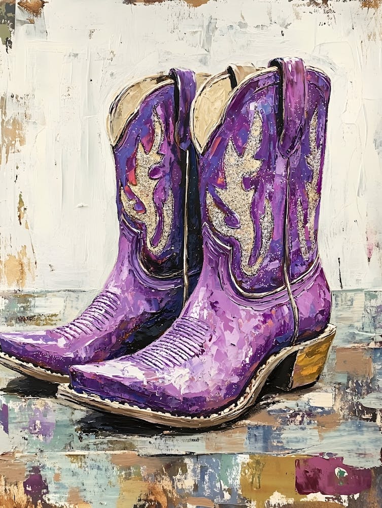 Purple Sparkly Cowgirl Boots 1