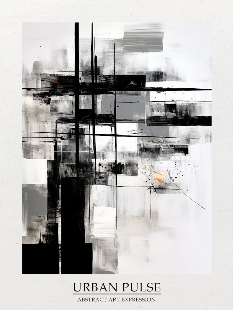 Urban Pulse Abstract Black And White 2 Poster