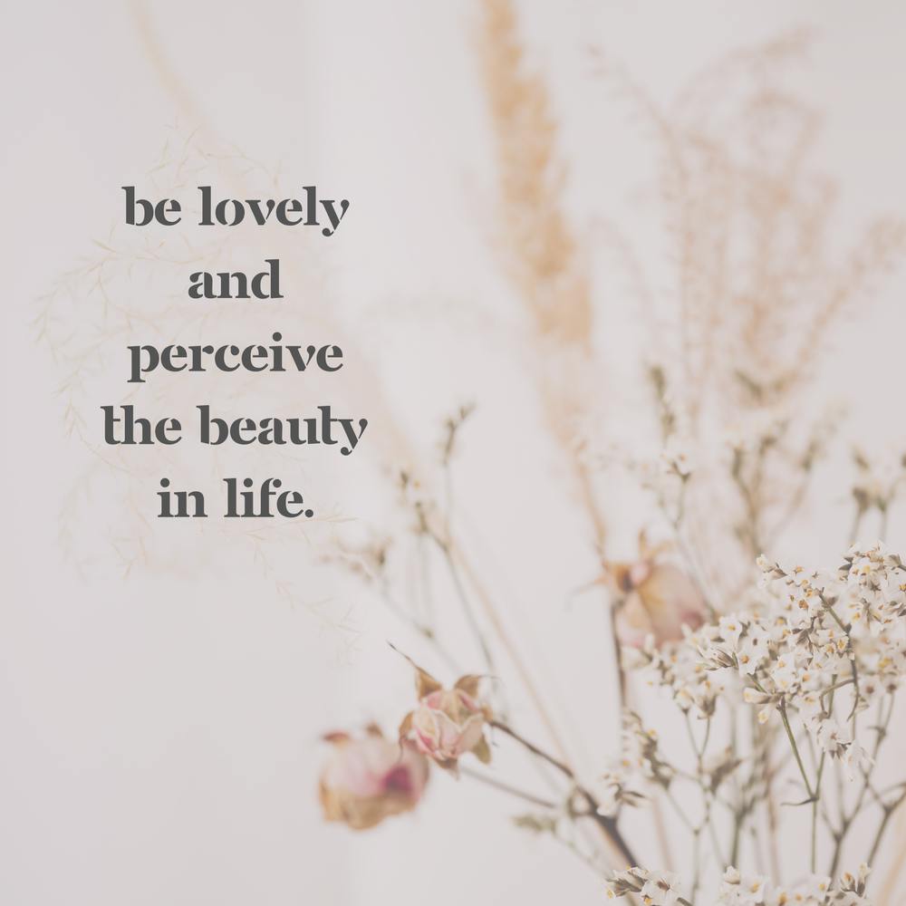 Be Lovely And Appreciate The Beauty In Life