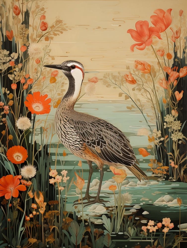 Grebe 1 Detailed Bird Painting