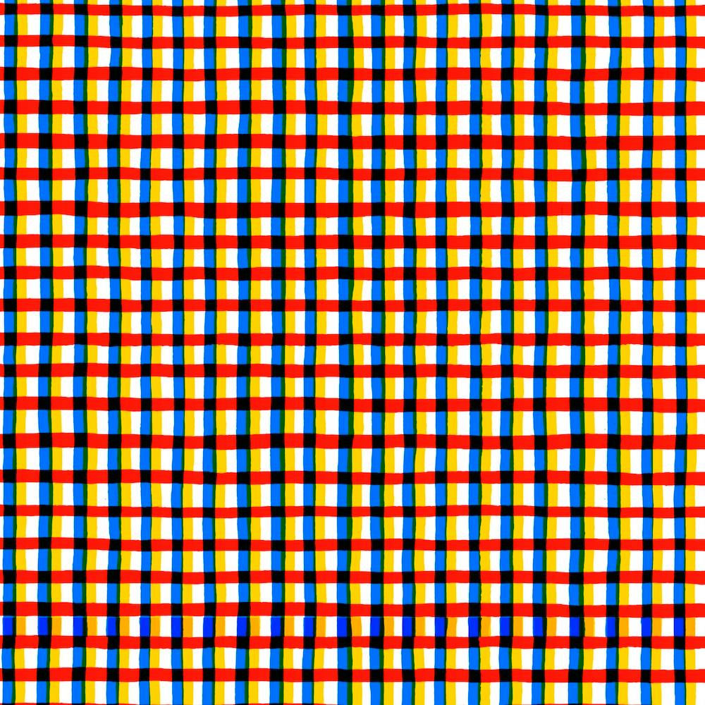 Crossed Eyes Lines Red Square