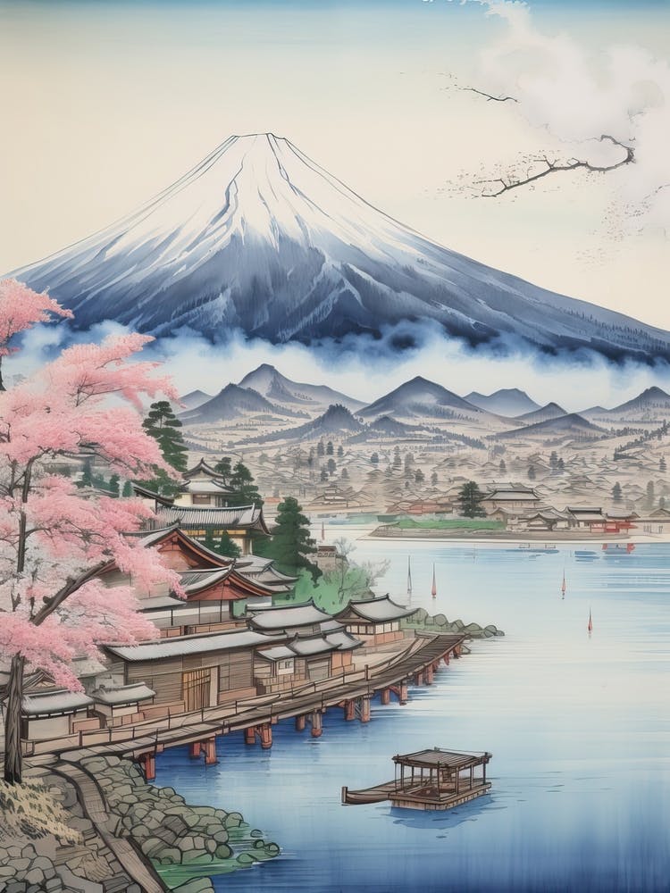 Amanohashidate In Kyoto, Ukiyo E Drawing 5